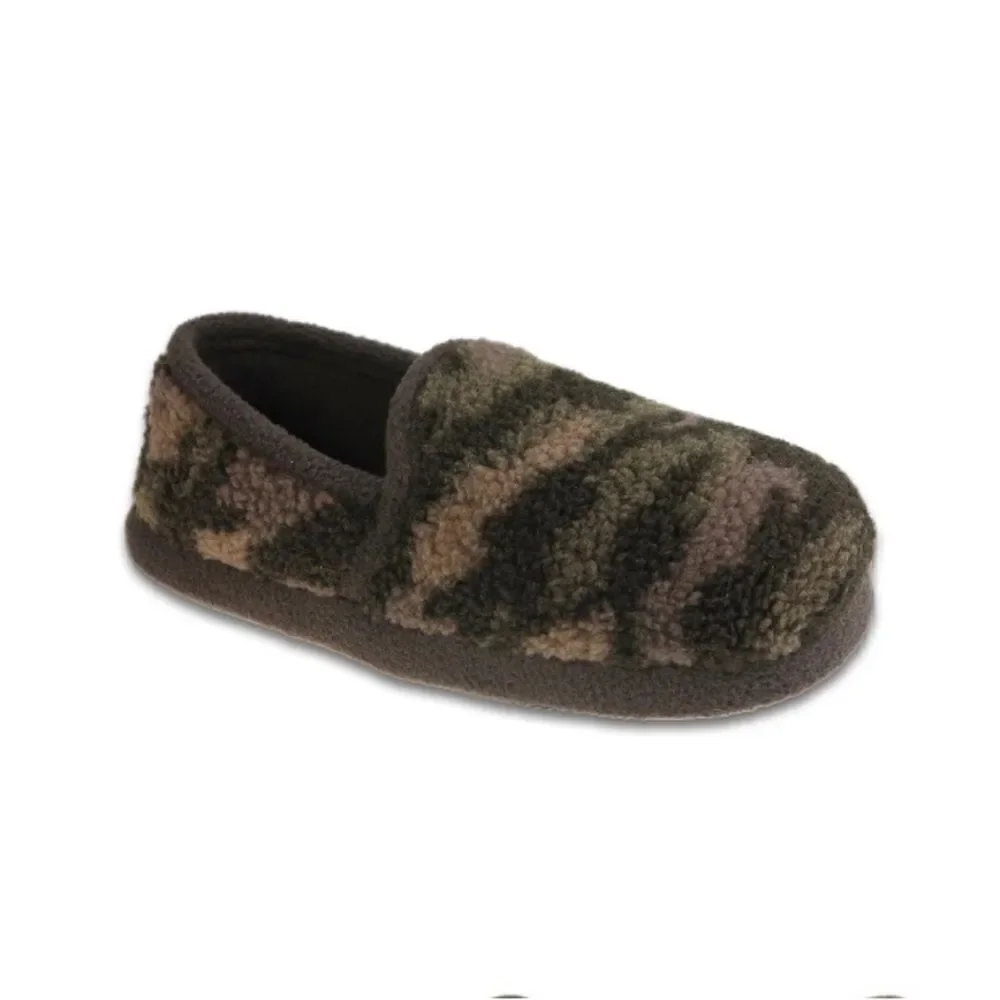 Little Boys Fuzzy Sherpa Camo Indoor Outdoor Slippers Shoes Size 2/3